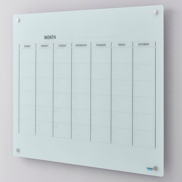 Global Industrial Glass Dry Erase Board, 36, 48, White 695529 - main
